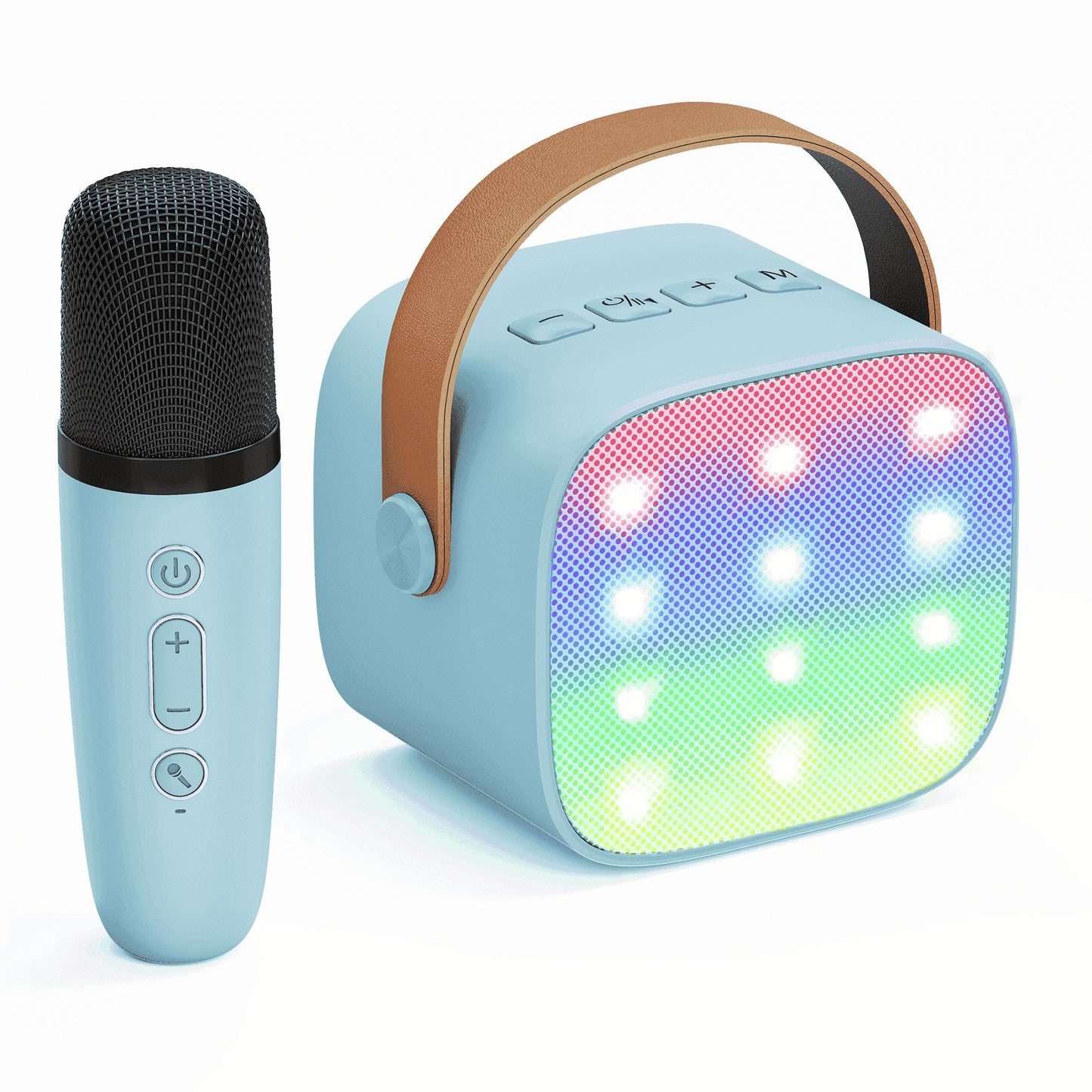 BONAOK Mini Karaoke Machine for Kids Adults, Portable Bluetooth Singing Speaker with Microphone, Ideal Birthday Gift for Girls Boys Home Family Party, Blue