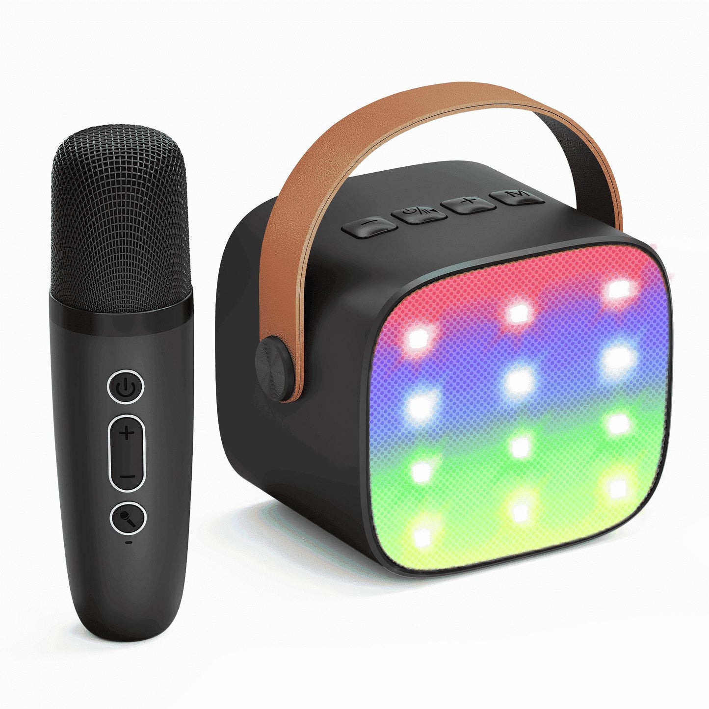 BONAOK Mini Karaoke Machine for Kids Adults, Portable Bluetooth Singing Speaker with Microphone, Ideal Birthday Gift for Girls Boys Home Family Party, Black