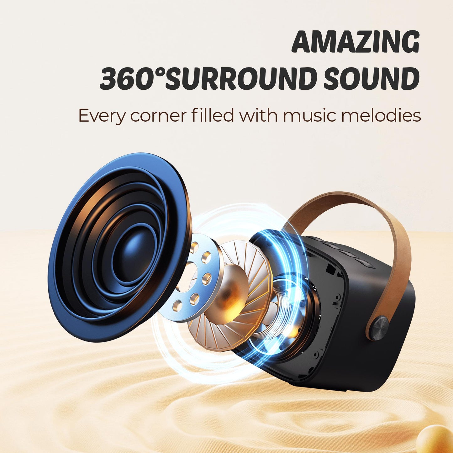 BONAOK Mini Karaoke Machine for Kids Adults, Portable Bluetooth Singing Speaker with 2 Mics, Ideal Birthday Gift for Girls Boys Home Family Party, Black