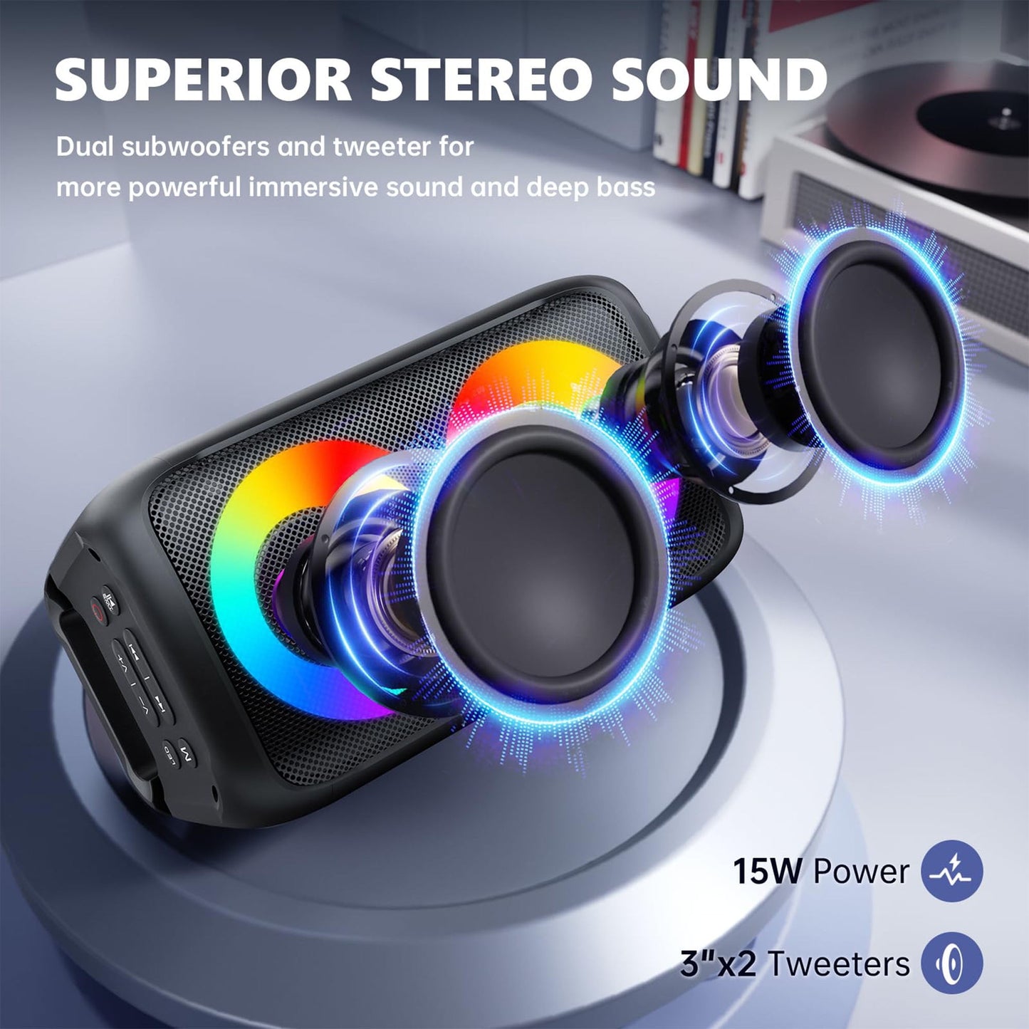 BONAOK Karaoke Machine for Adults, Portable Bluetooth Speaker with 2 Wireless Karaoke Microphones, Birthday Gift
