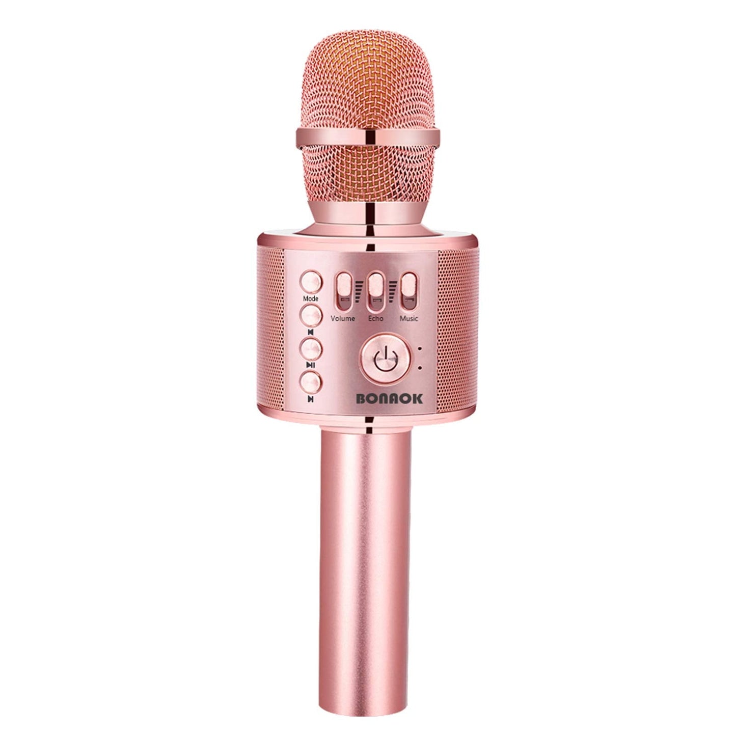 BONAOK Wireless Bluetooth Karaoke Microphone, 3-in-1 Portable Handheld Mic Speaker for All Smartphones,Gifts for Kids Adults Q37 (Rose Gold)