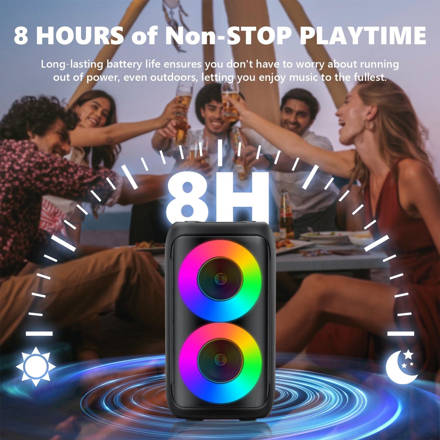BONAOK Karaoke Machine for Adults, Portable Bluetooth Speaker with 2 Wireless Karaoke Microphones, Birthday Gift