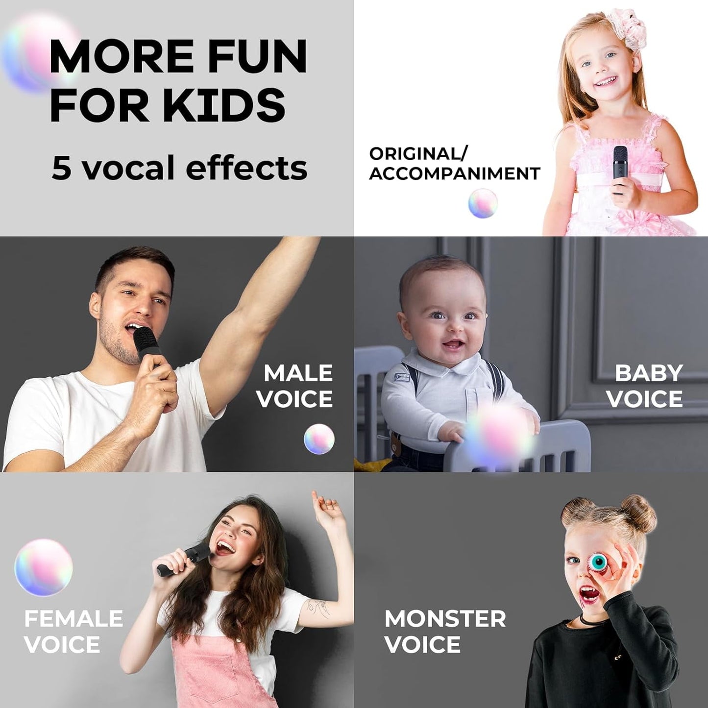 BONAOK Mini Karaoke Machine for Kids Adults, Portable Bluetooth Speaker with 2 Wireless Microphone, Karaoke Singing Gifts Toys (Pink)