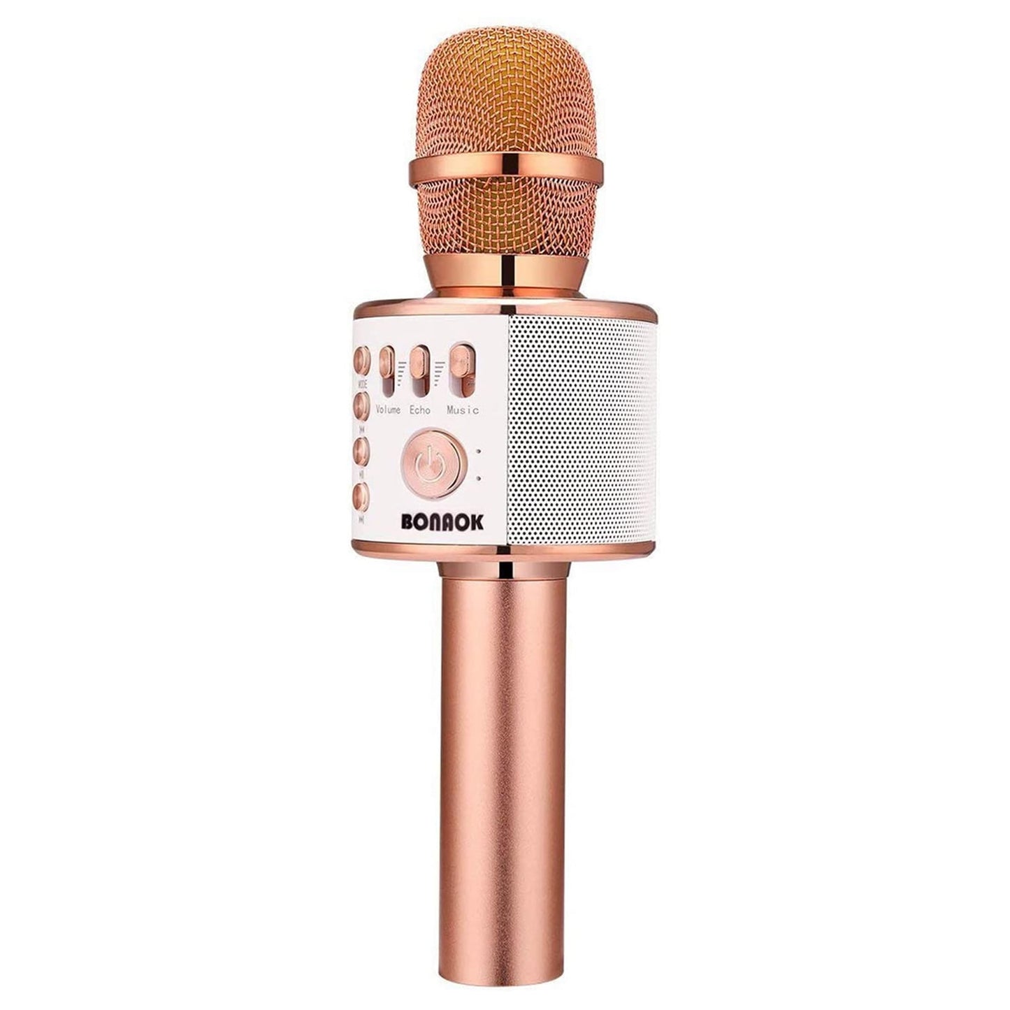 BONAOK Wireless Bluetooth Karaoke Microphone, 3-in-1 Portable Handheld Mic Speaker for All Smartphones,Gifts for Kids Adults Q37 (Rose Gold)