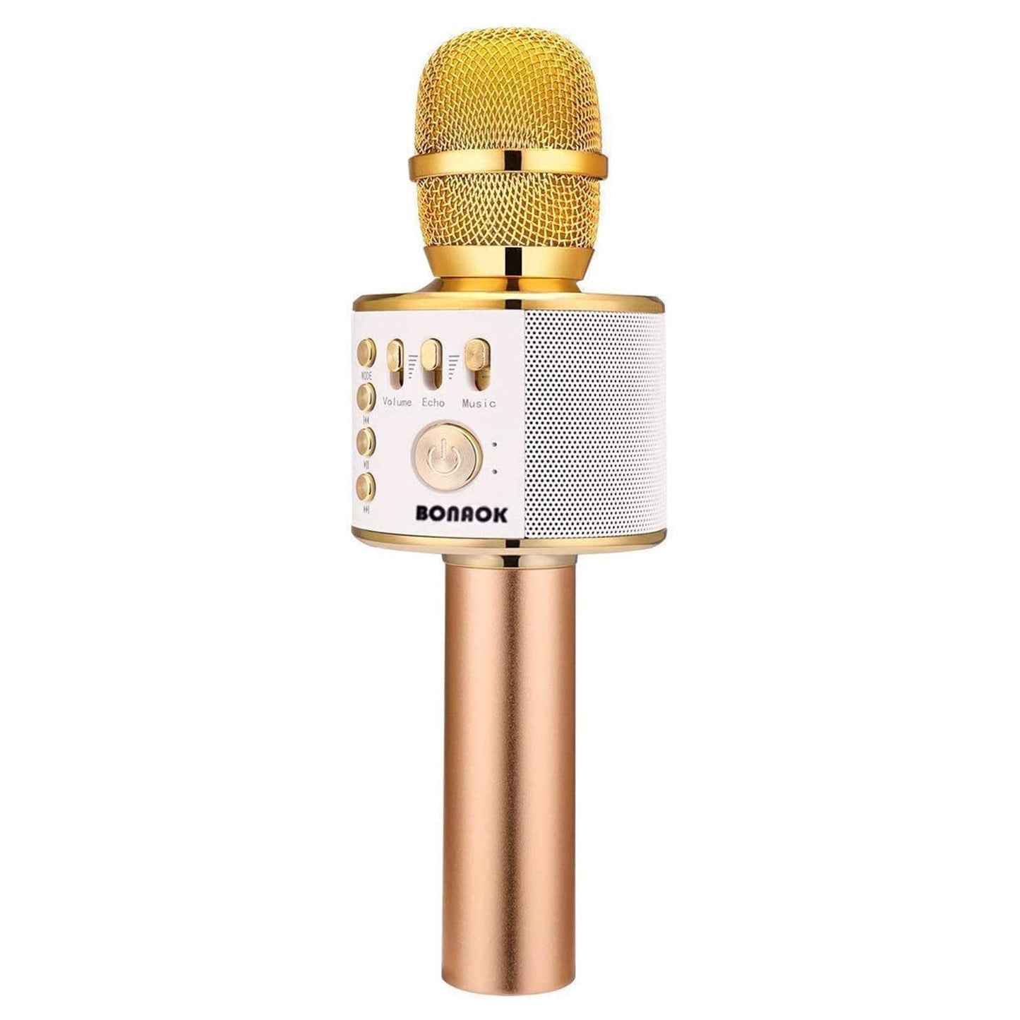 BONAOK Wireless Bluetooth Karaoke Microphone, 3-in-1 Portable Handheld Mic Speaker for All Smartphones,Gifts for Kids Adults Q37 (Rose Gold)