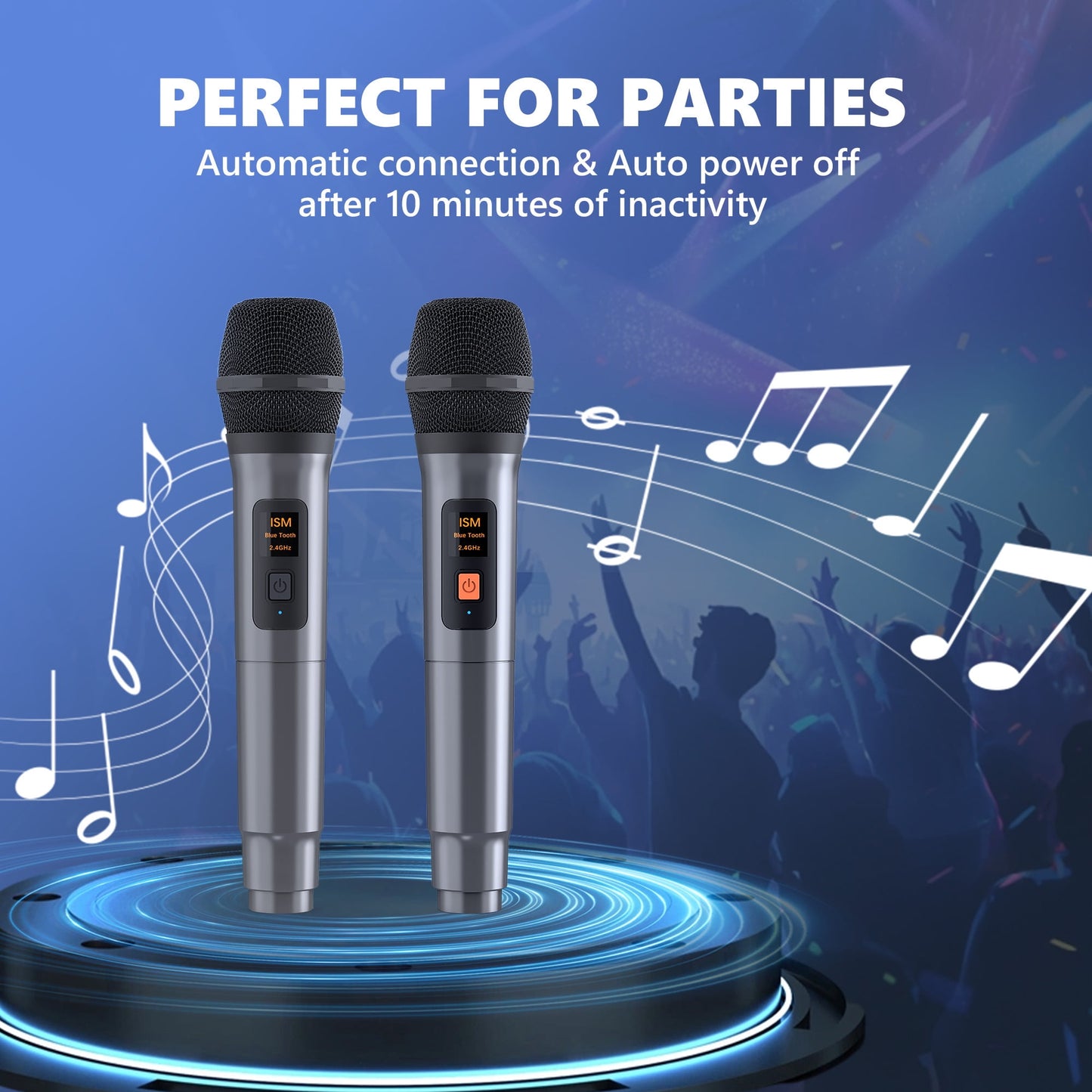 BONAOK Karaoke Machine for Adults, Portable Bluetooth Speaker with 2 Wireless Karaoke Microphones, Birthday Gift
