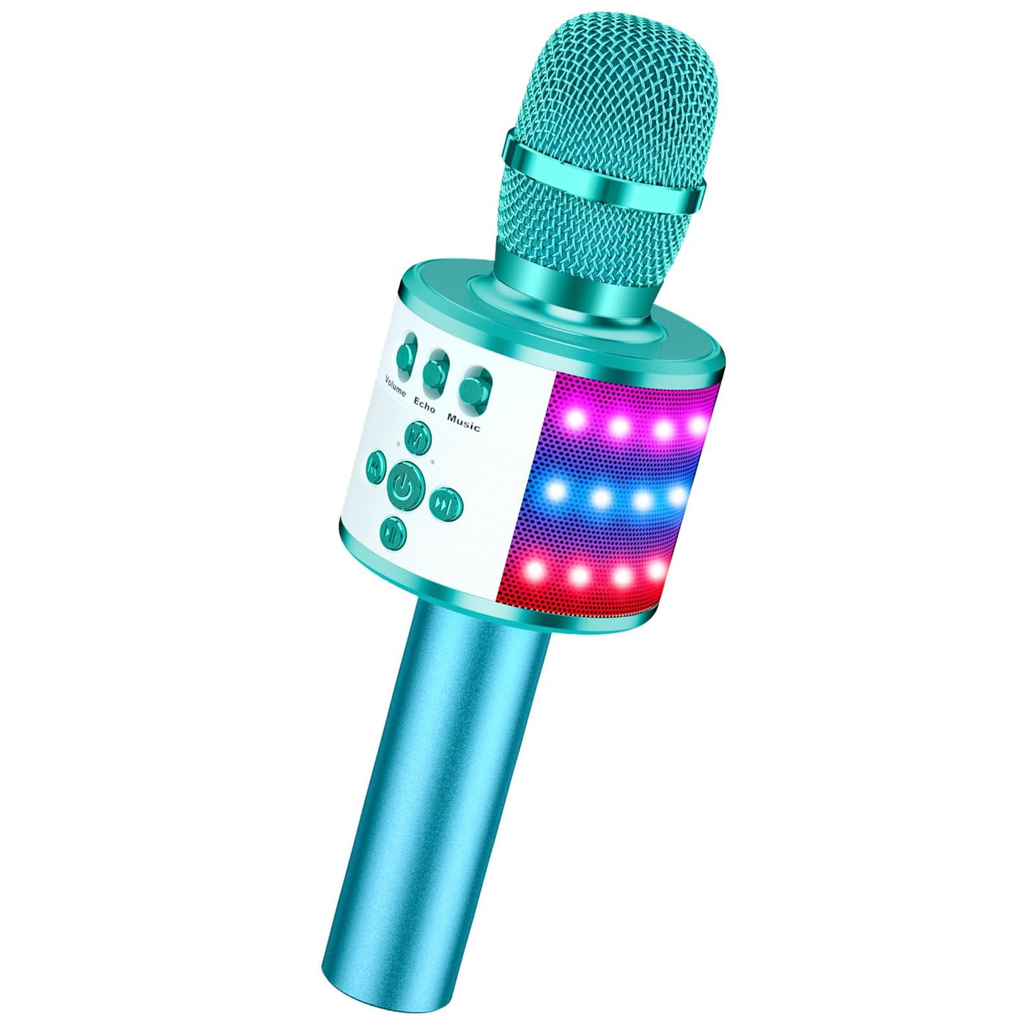 BONAOK Bluetooth Wireless Karaoke Microphone with LED Lights,4-in-1 Portable Handheld Mic with Speaker Karaoke Player for Singing Home Party Toys Birthday Gift for Kids Adults Q78(Rose Gold)