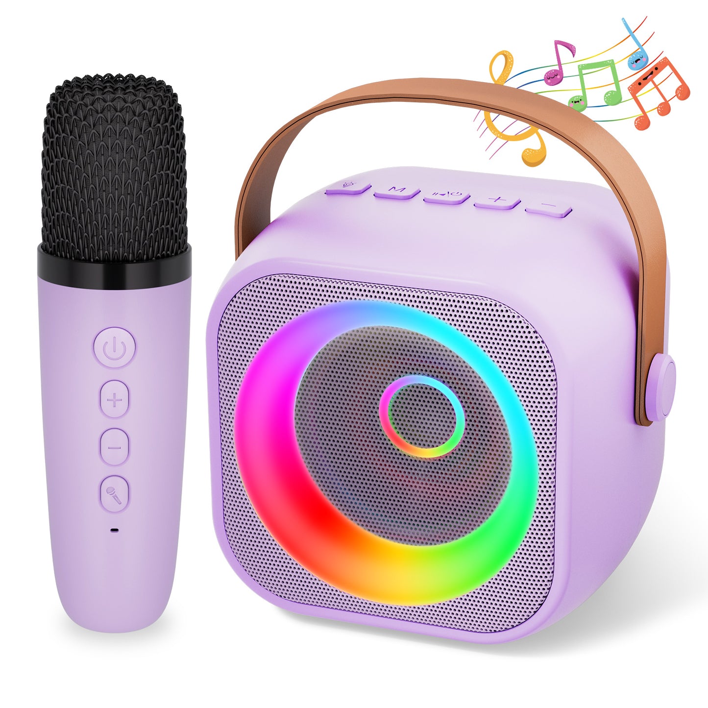 Mini Karaoke Machine for Kids,Portable Bluetooth Speaker with Wireless Microphone, Karaoke Toys Birthday Gifts for Girls Boys 3-12 Years Old Toddler Toys(Pink)